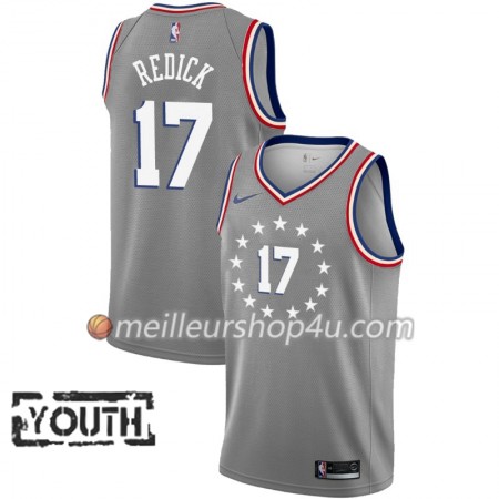 Maillot Basket Enfant Philadelphia 76ers J.J. Redick 17 2018-19 Nike City Edition Gris Swingman